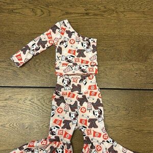 Target Kids One Piece Bodysuit - Pink with Dog and Gingerbread Print
